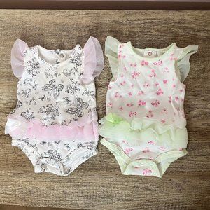 Baby Gear Bundle of 2 Tutu Onesies Size 0-3 Months